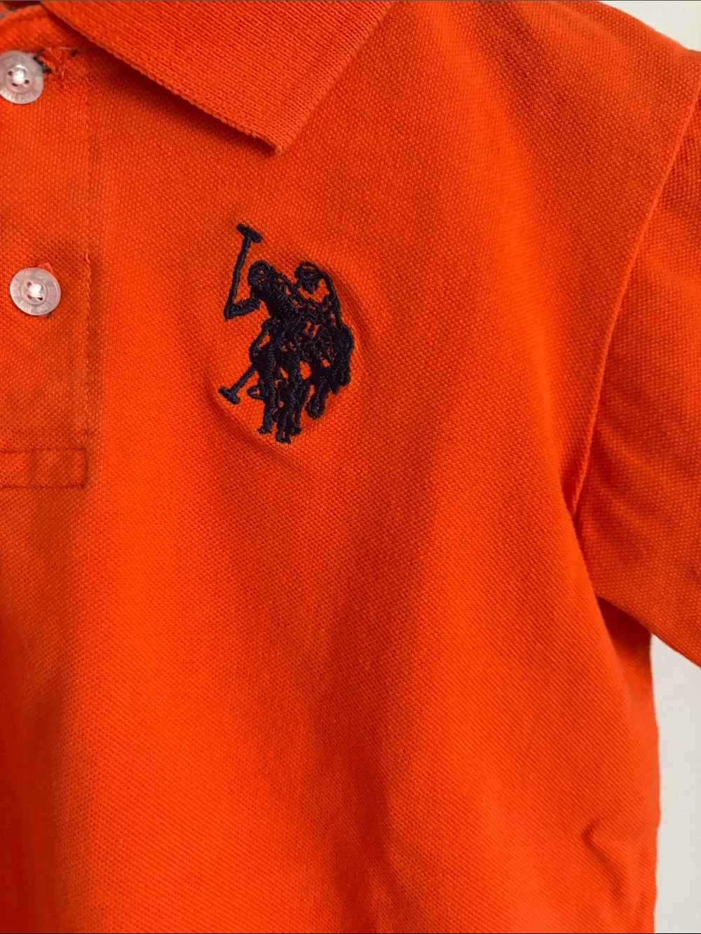 U.S. Polo Assn. Orange Boys Polo with Navy Embroidered Logo 4T